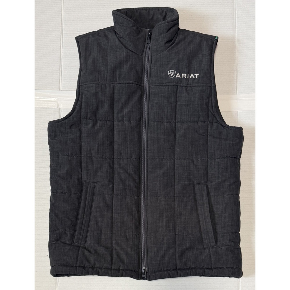 ARIAT Crius Vest - Men's Gray Insulated Quilted Western Ranch Workwear - Small